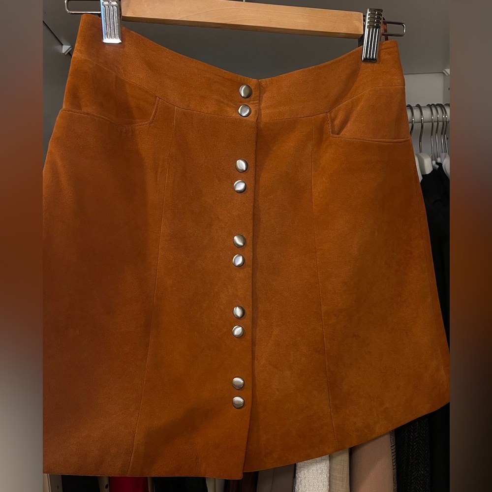 Intermix Orange 🍊 Suede Skirt Size Small